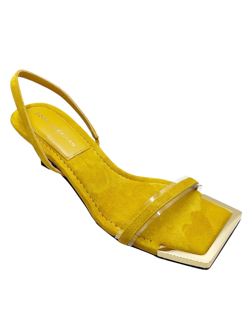 🆕{Good American}The Standout Square Toe Suede Slingback Sandals